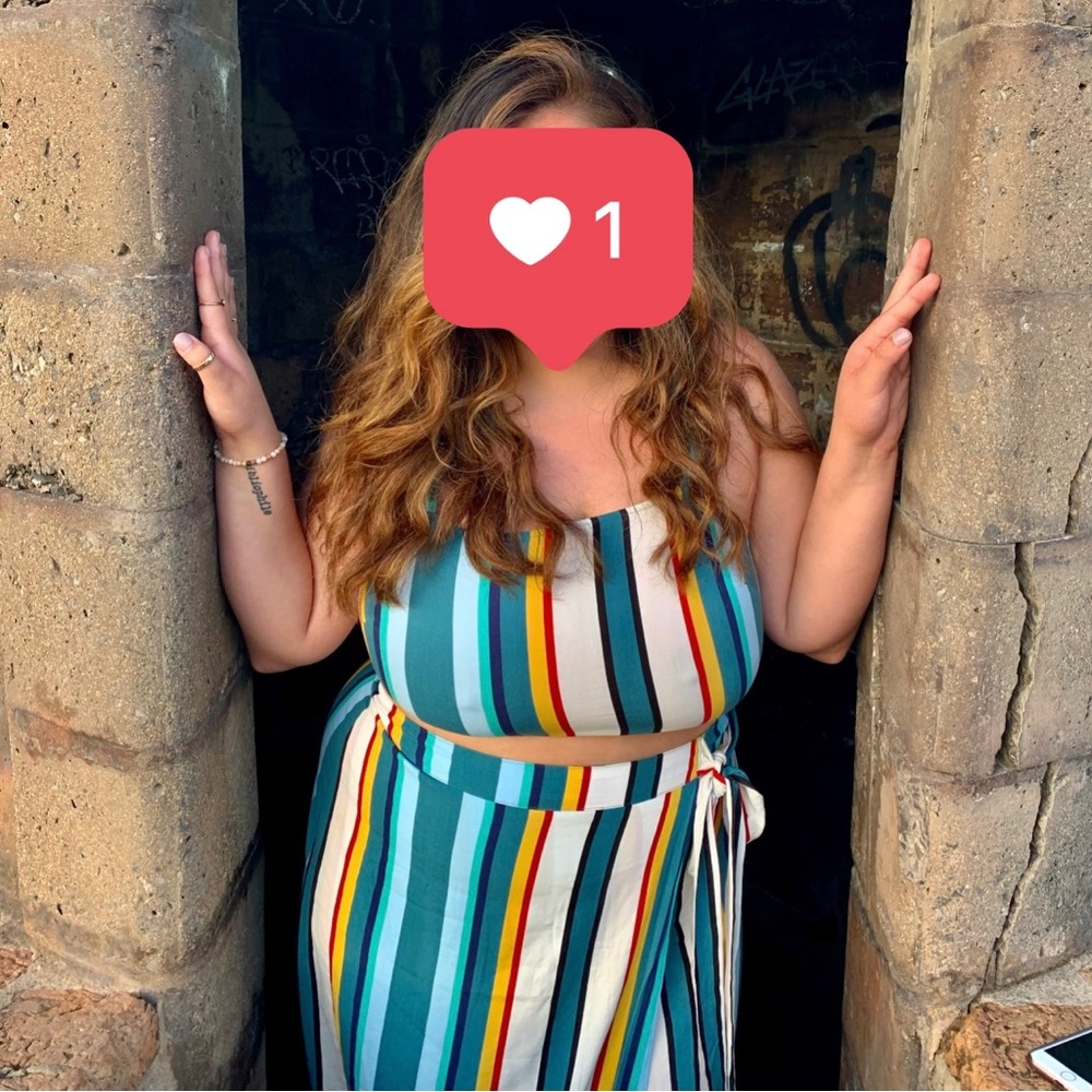 Summer striped dress size large, express
